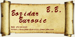 Božidar Burović vizit kartica